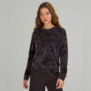 EUC Lululemon Velour Warm Down Crew, Interstellar Dark Grey Multi, Size 14